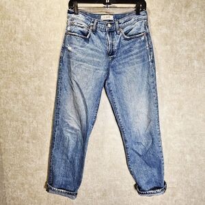 Free People Baggy Mid-Rise  Distressed Cropped Jeans Women's Size 26x28